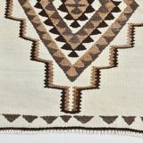 93x277 Wool Cream Runner Rug, Vintage Runner For Hallway