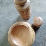 Turned wooden pot set