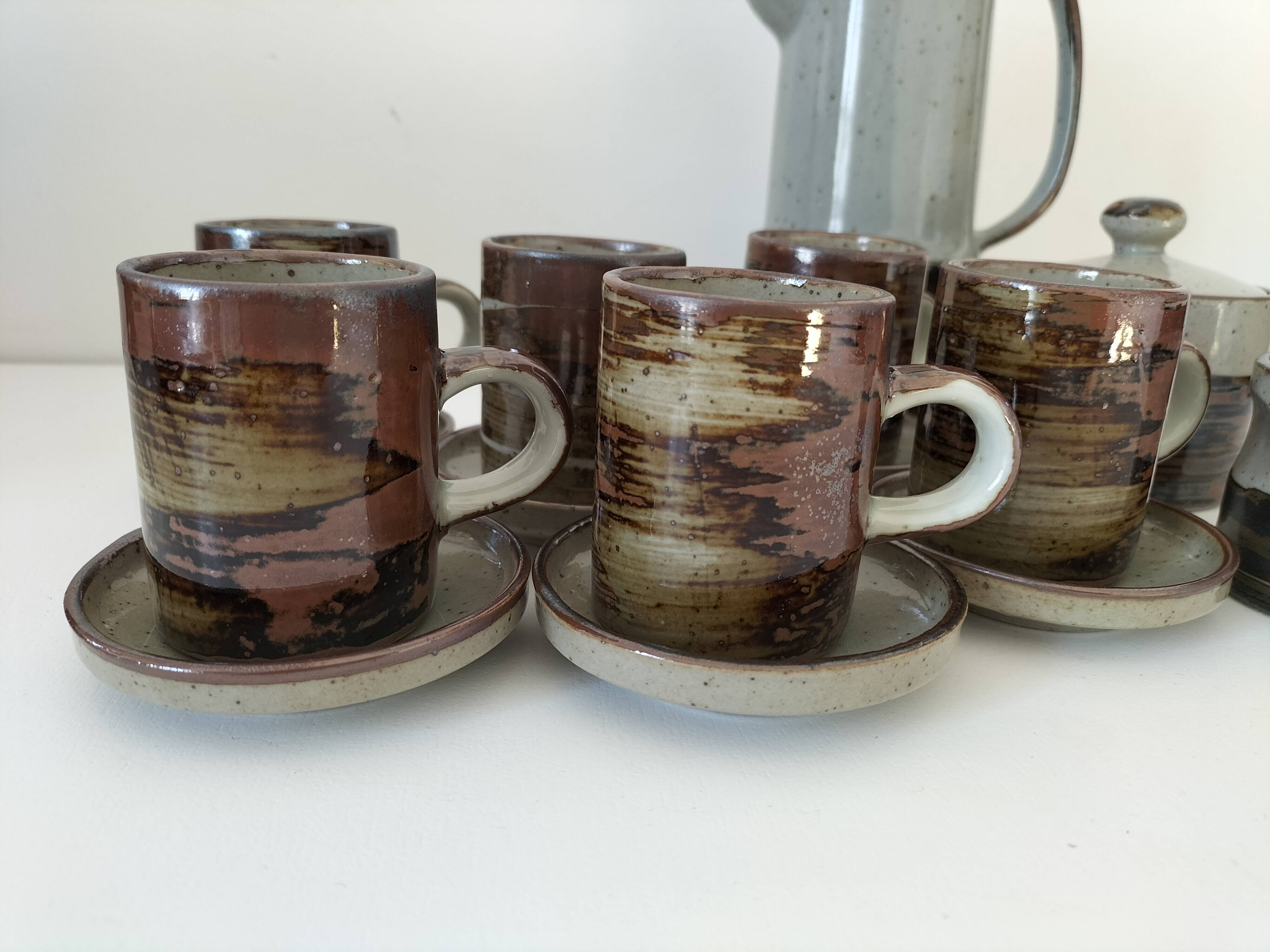 Vintage “Grès Paysan” glazed stoneware set