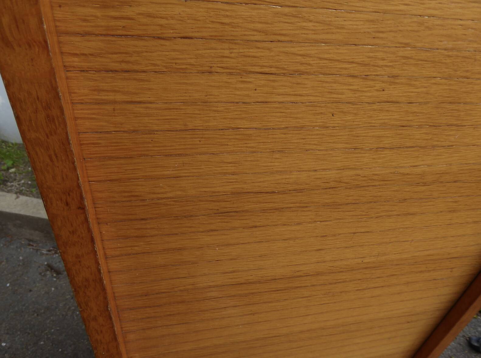 Vintage 1960s storage cabinet with curtains