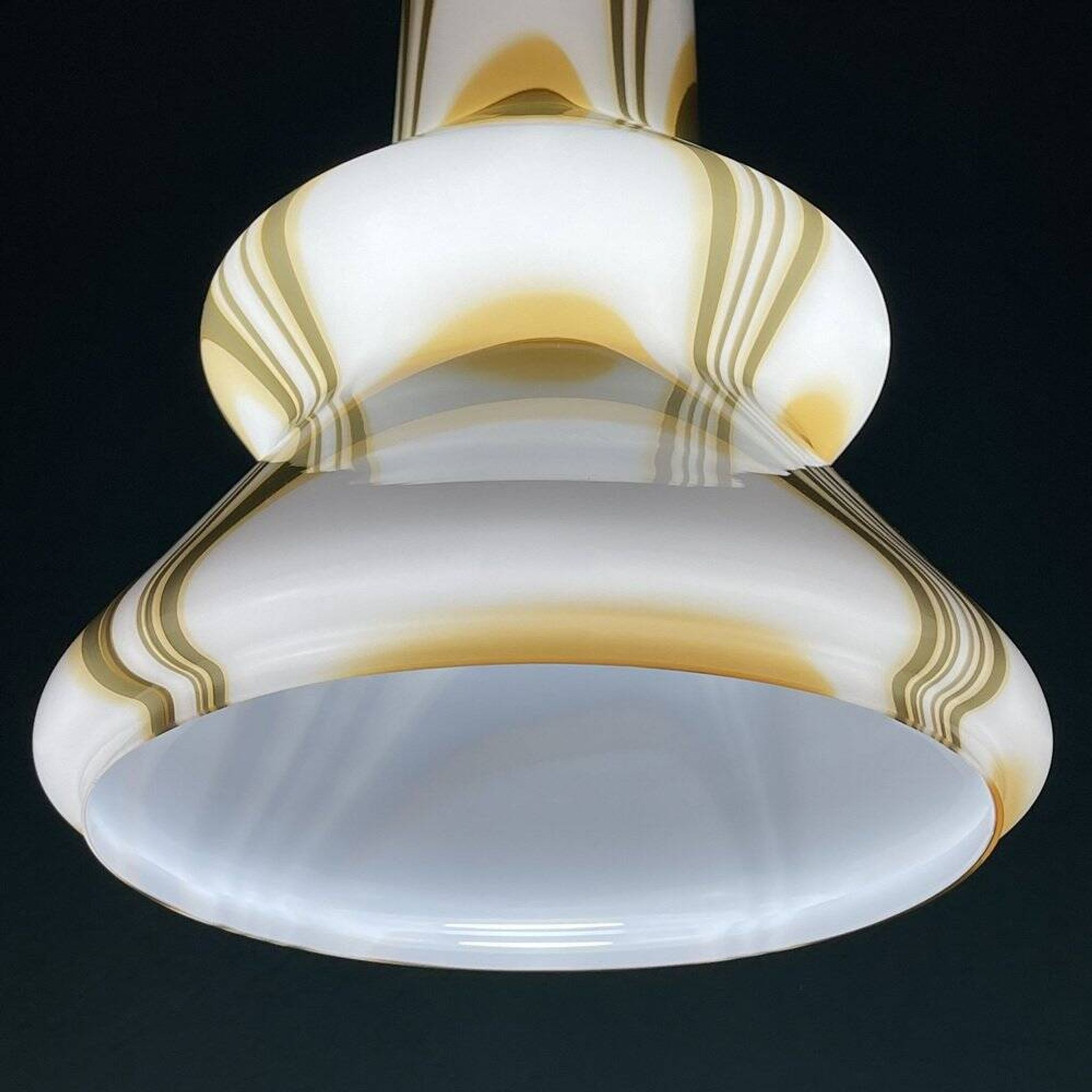 Mid-century brown opaline glass pendant, Murano, Italy, 1950s