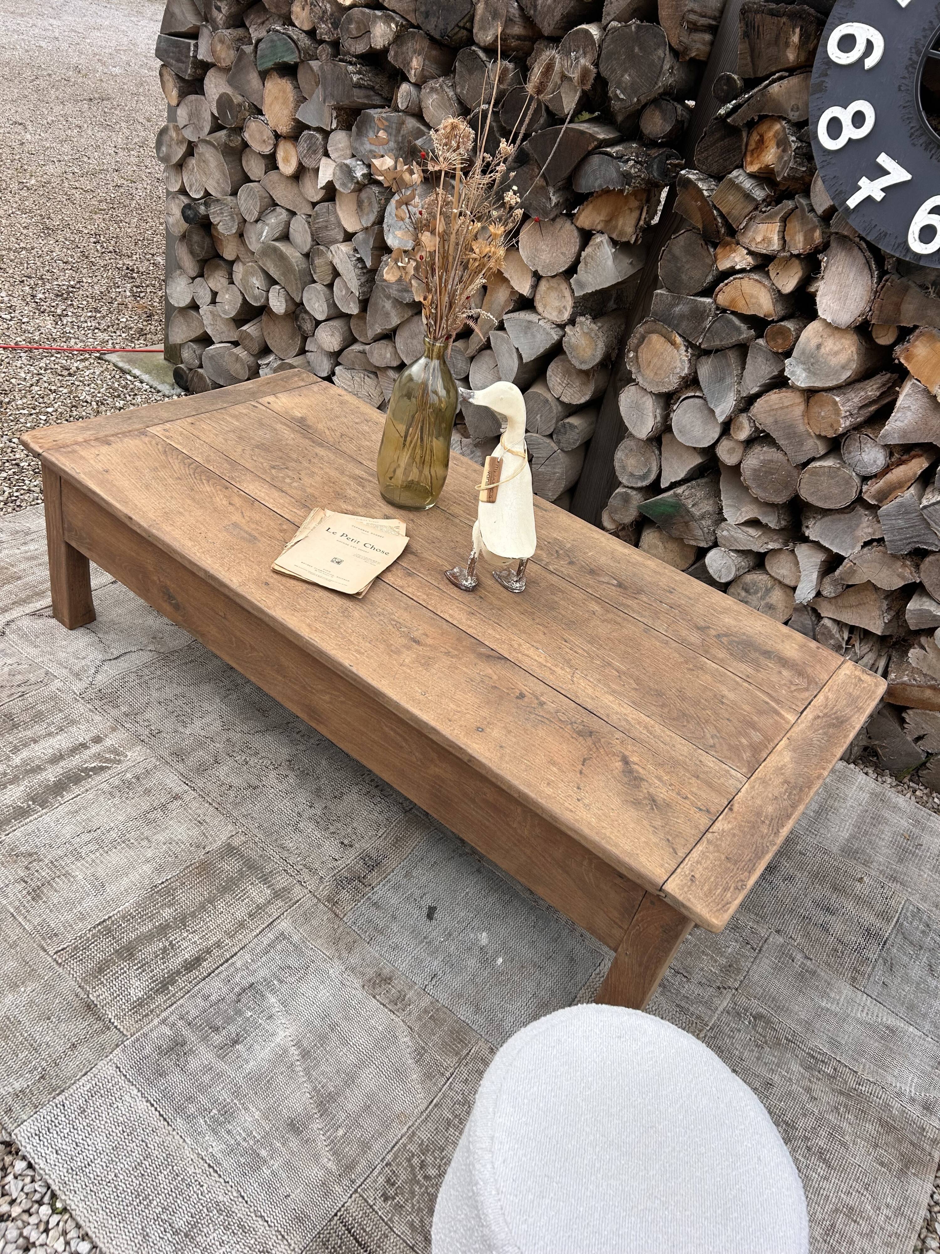 Table basse de ferme chêne massif