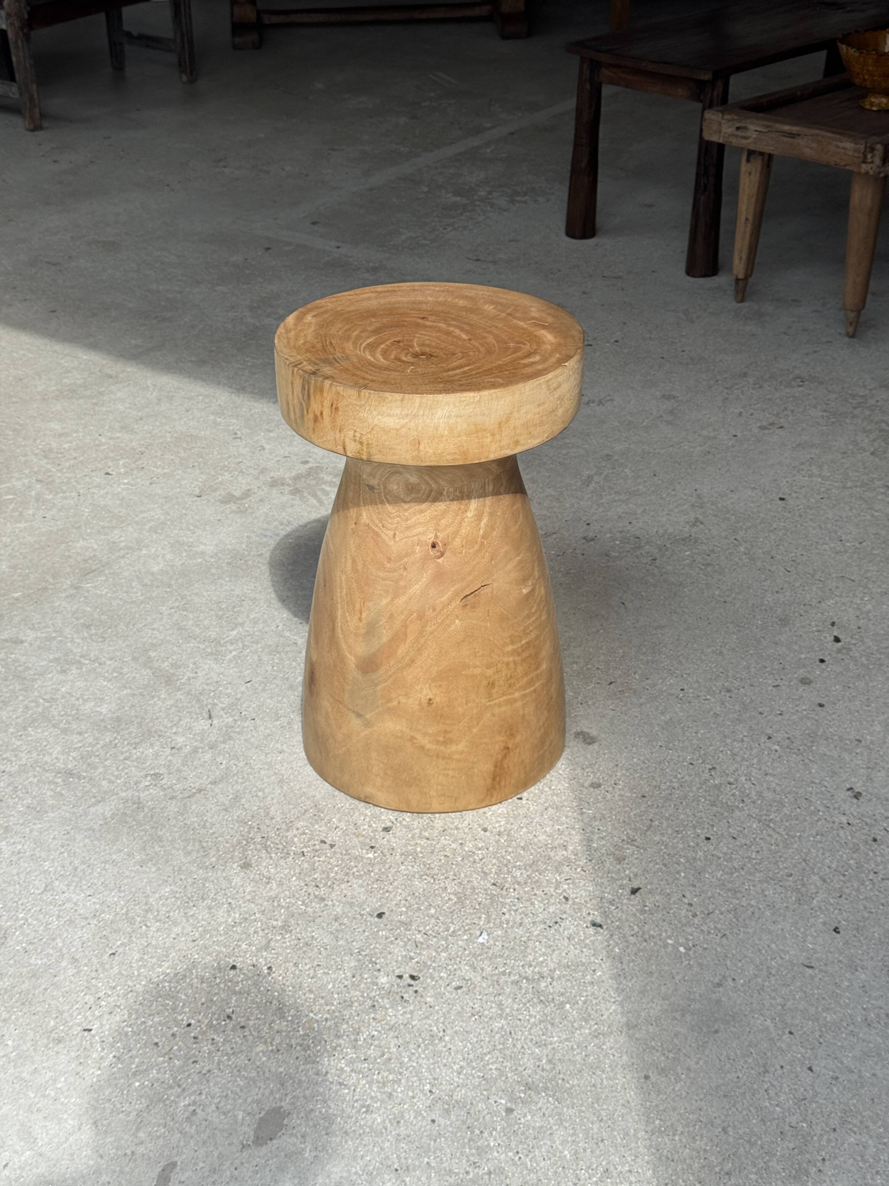 Stool, side table, end table in natural solid mango wood.