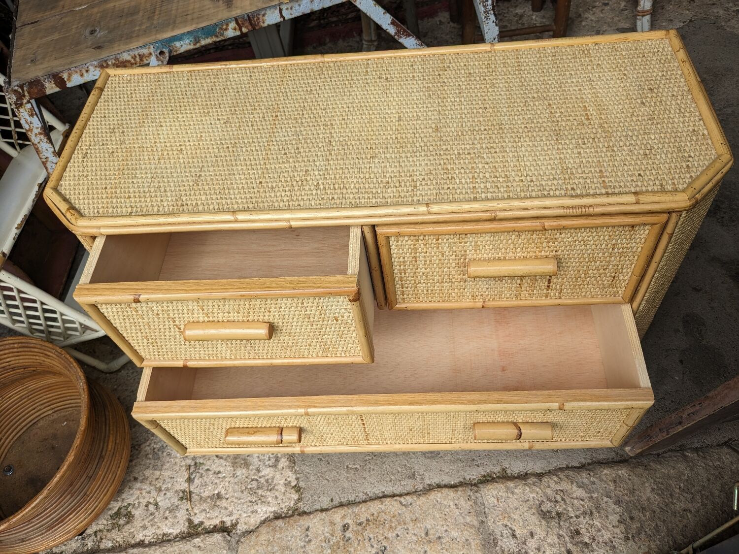 Rattan chest of drawers