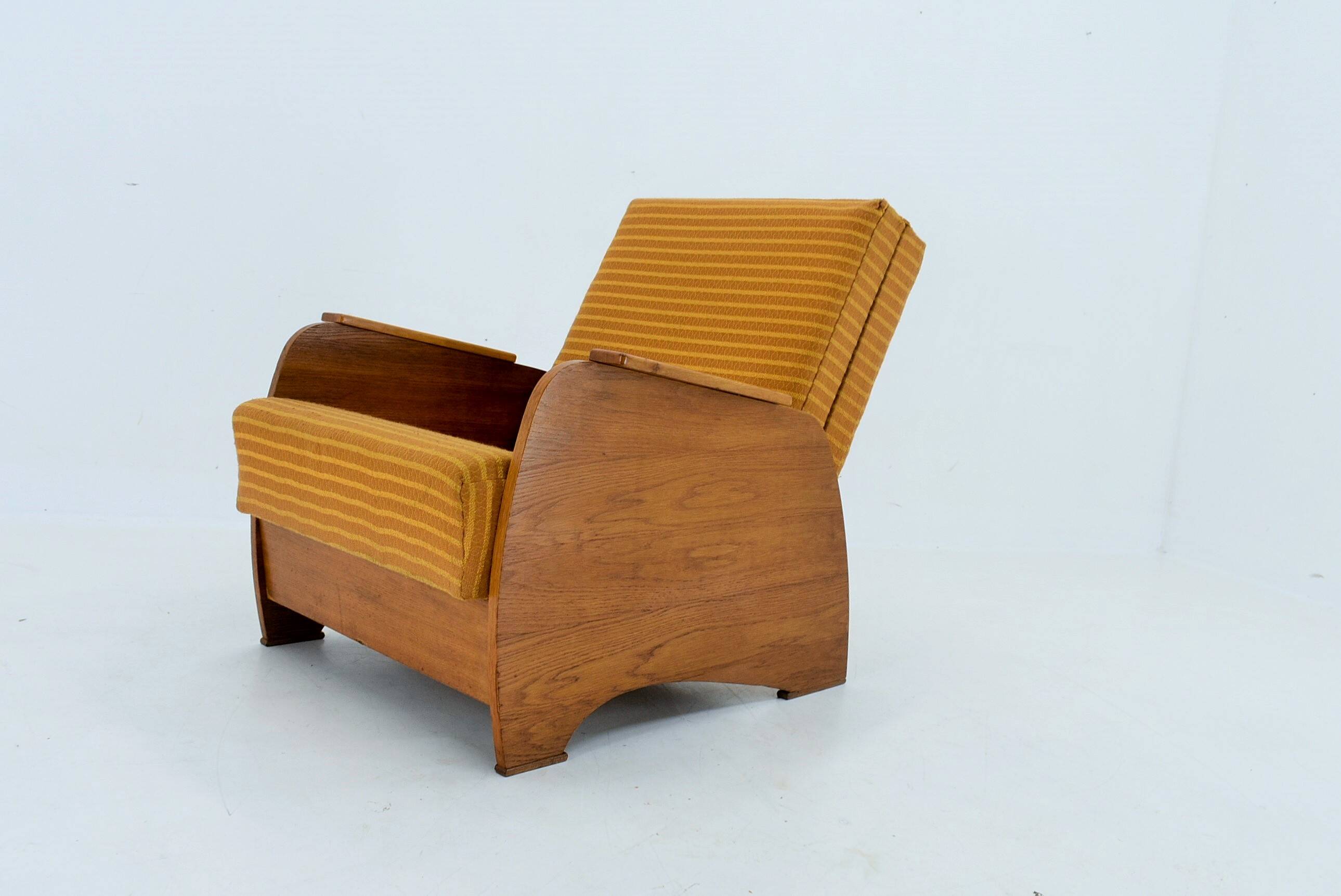 1960s Armchair Convertible to Daybed, Czechoslovakia