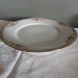 Standing plate porcelain of limoges flower baskets, fruits - beginning 20th