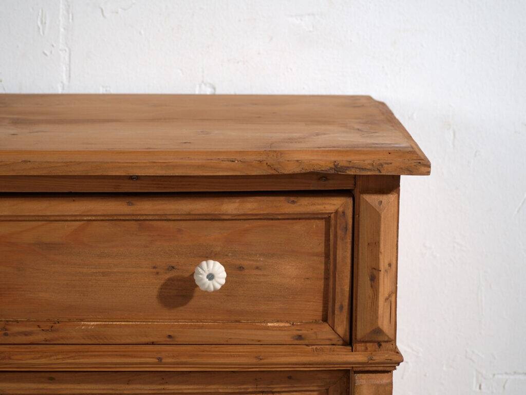 Antique solid pine chest of drawers – European rustic furniture – circa 1900
