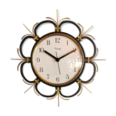 Horloge vintage pendule murale silencieuse ronde métal