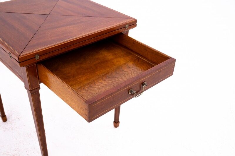 Folding game table, Western Europe, around 1890. Antique. After renovation.