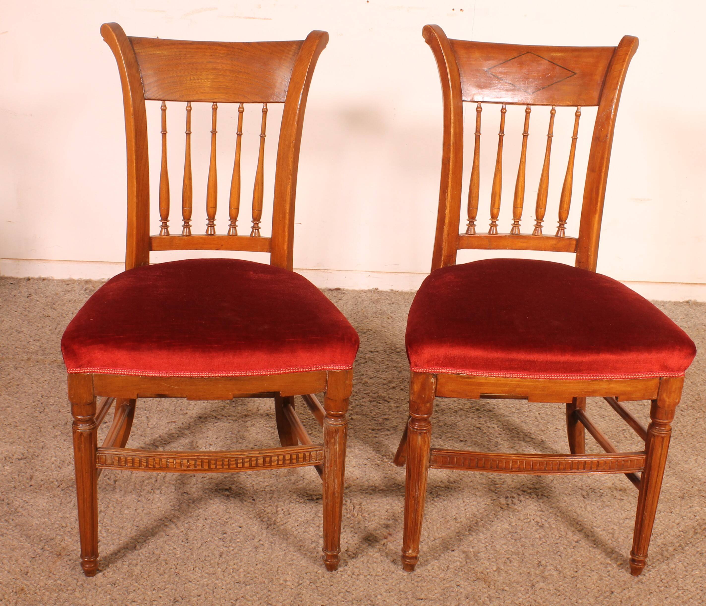 Set of 4 Directoire period chairs.