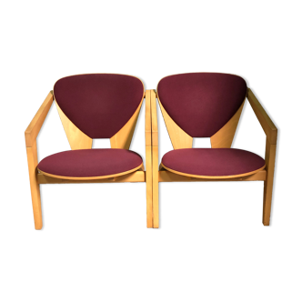 2 fauteuils papillon modèle GE460 d'Hans J. Wegner