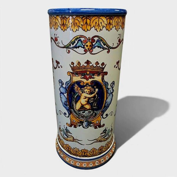 Vase cylindrique en faïence de Gien