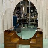 English art deco hairdresser in oak and walnut