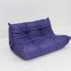 Vintage purple leather Togo 2 seater sofa by Ligne Roset 1990s