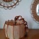 Suspension vintage en rotin