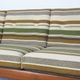 Danish design teak sofa with green striped cushions, 1960's