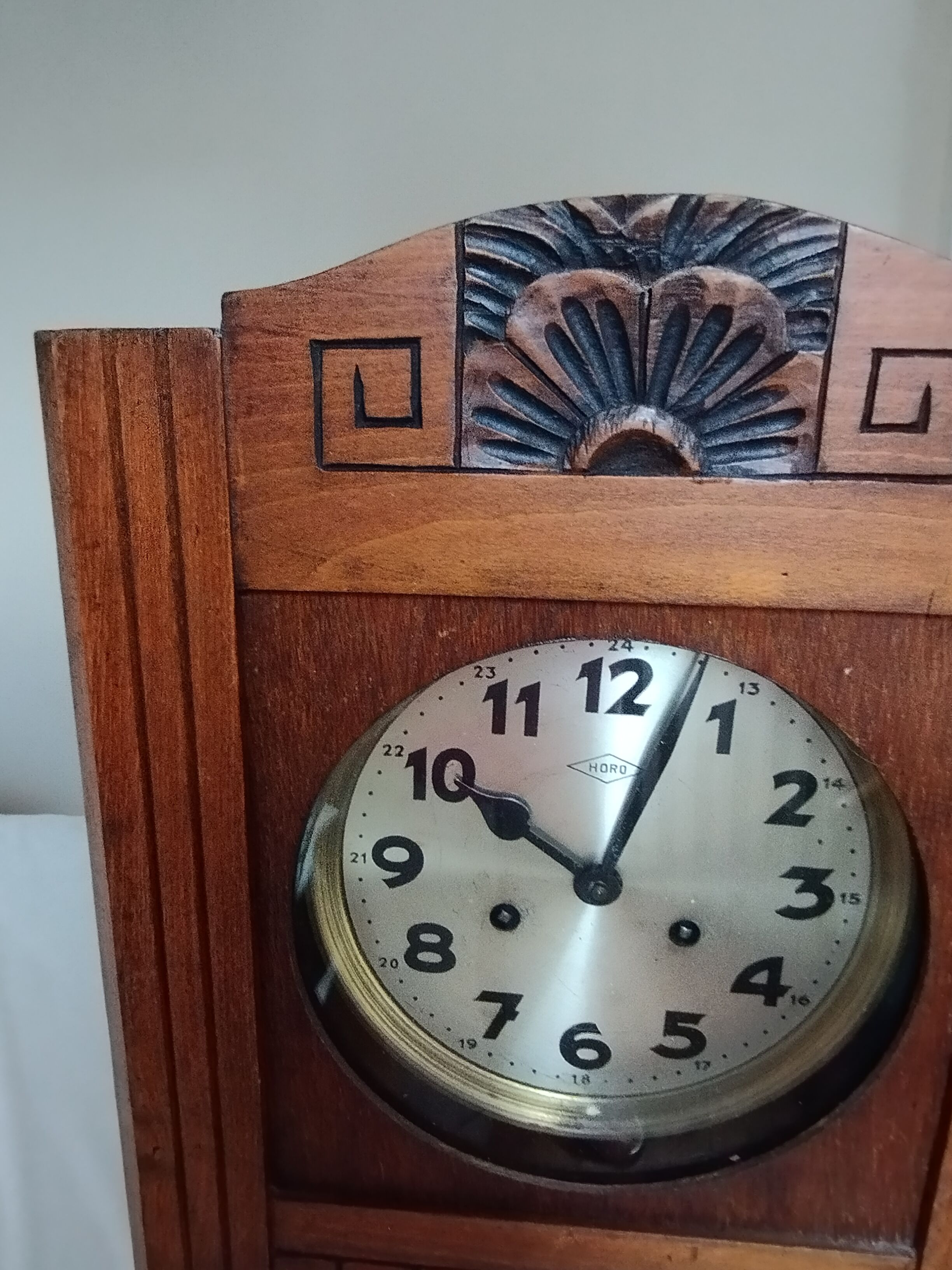 Wooden clock art deco style