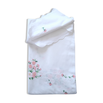 Embroidered round tablecloth