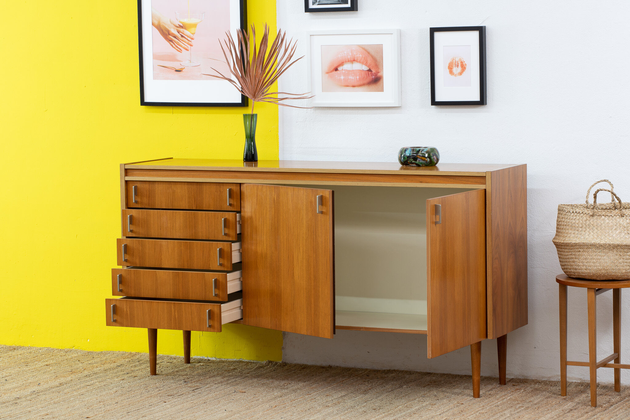 Vintage Scandinavian sideboard – 166 cm