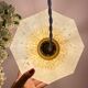 Vintage yellow Clichy glass lampshade pendant light