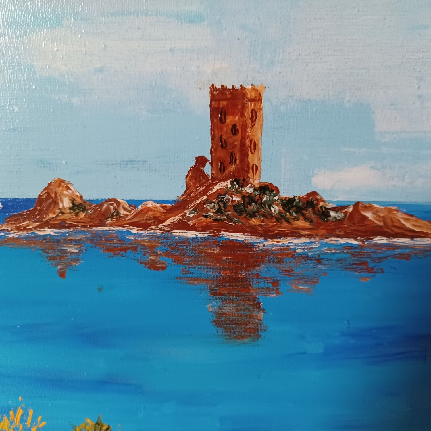 "L'île d'or le dramont" oil on canvas