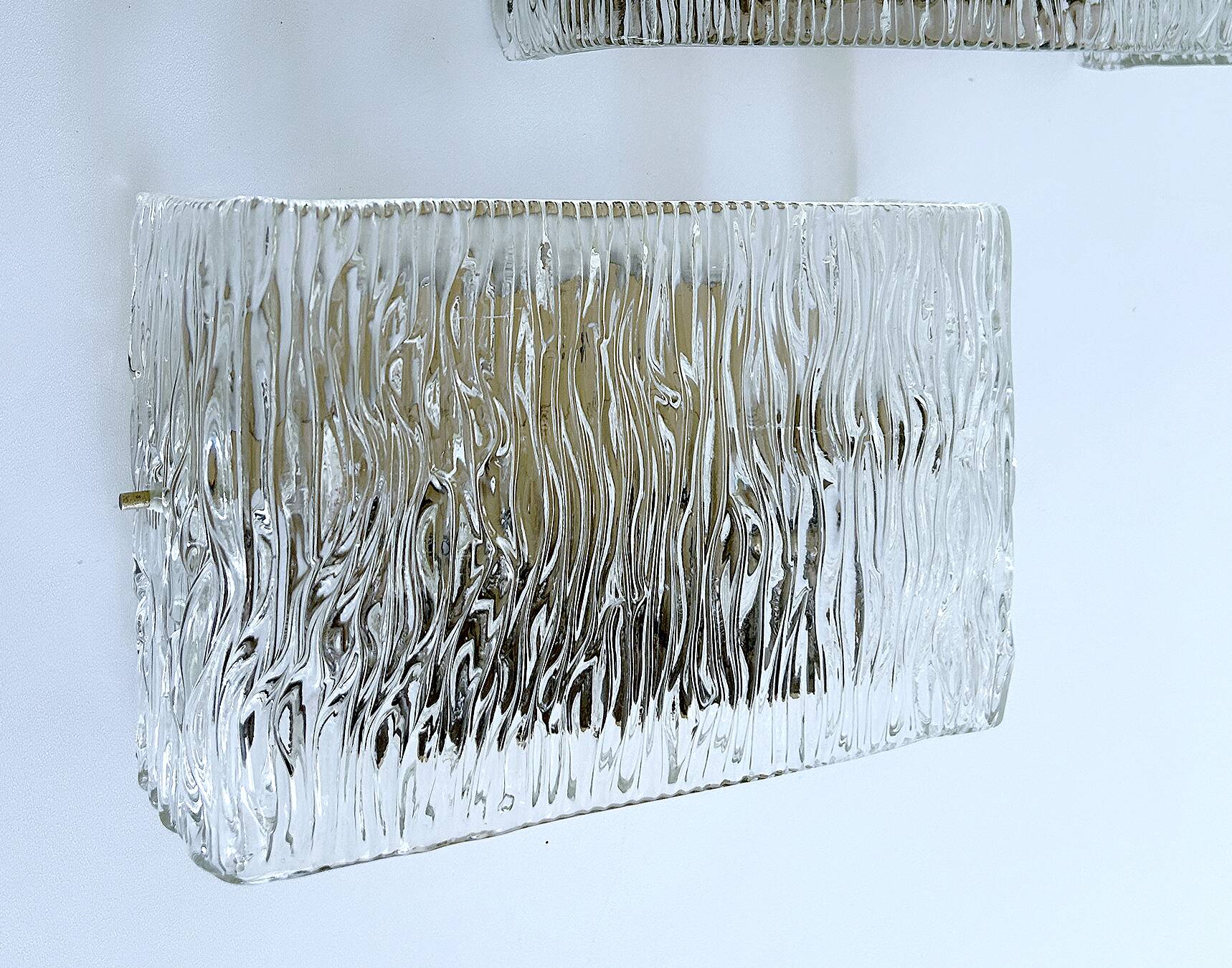Pair of Vintage Kalmar Glass Sconces