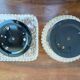 Pair of 1970s molded glass ceiling or wall light globes