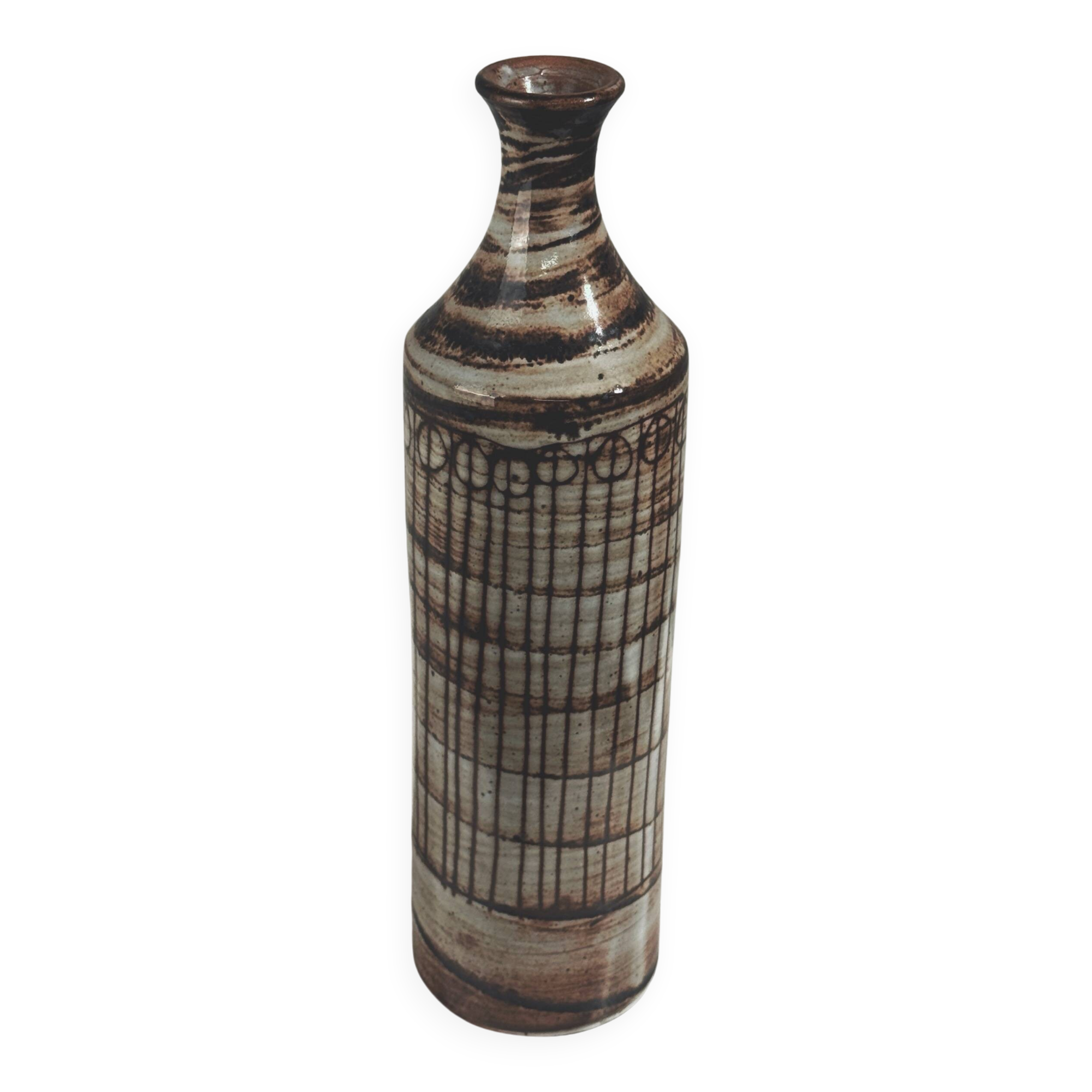 Single-flower vase in ceramic by Jacques Pouchain, Dieulefit, France