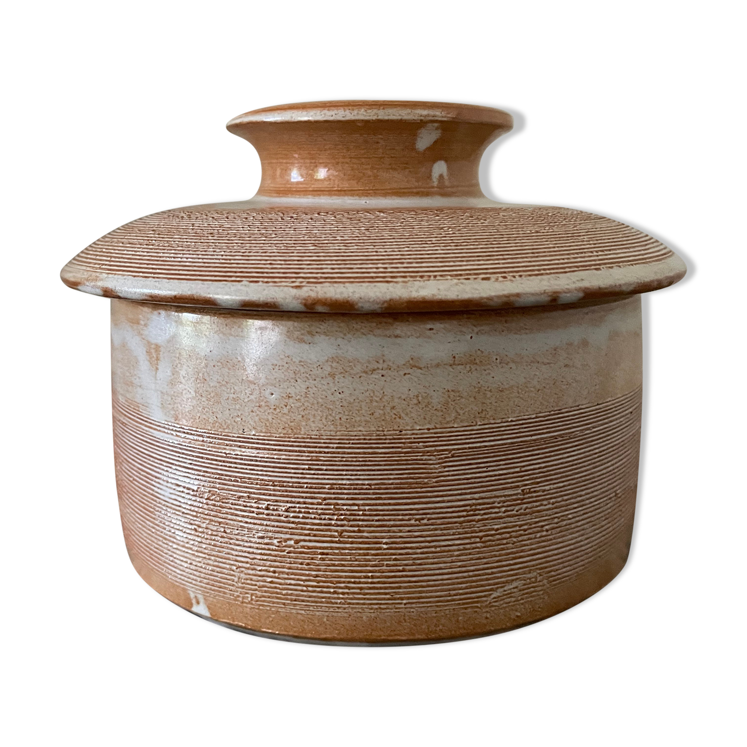Pot with lid in stoneware vallauris