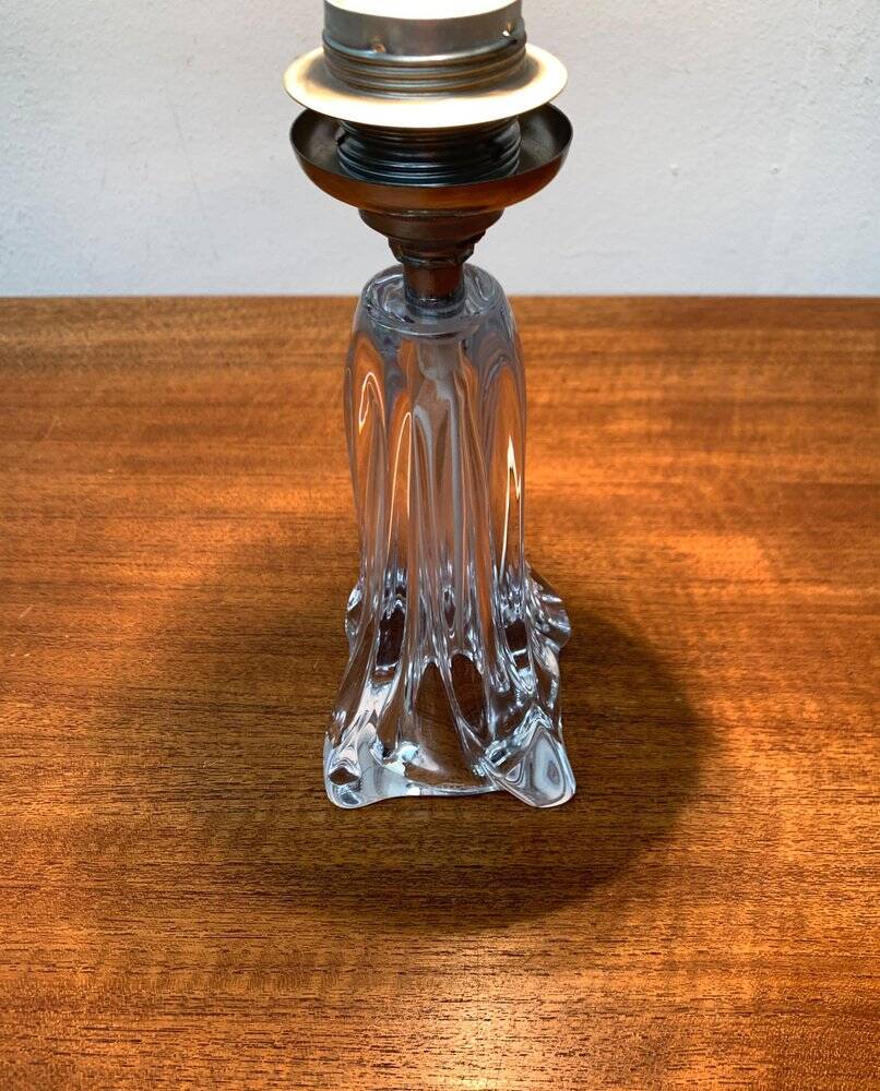 Lampe de table en verre française du milieu du siècle par Daum, années 1960