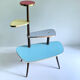 Table Desserte ètagère door vintage plant, 50s, blue gray Yellow Red