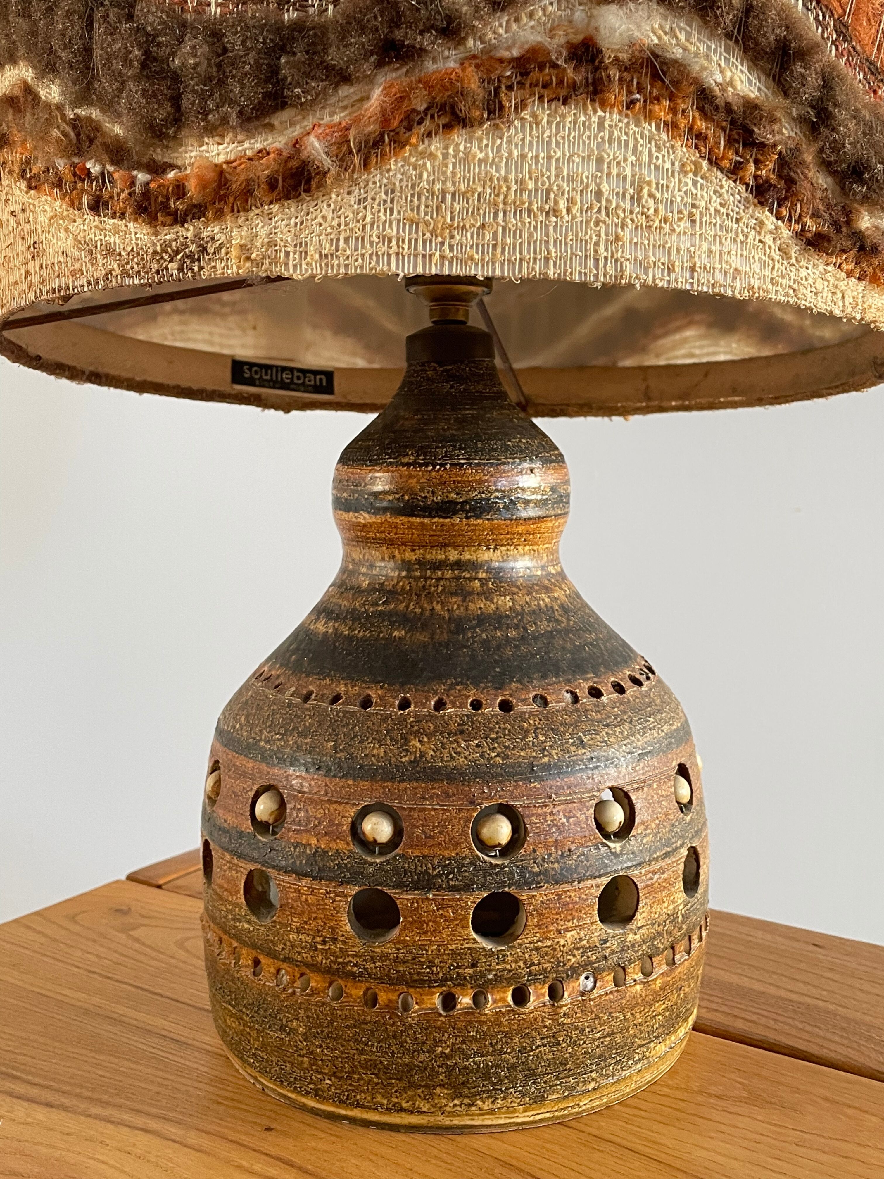 Lampe en céramique par Georges Pelletier, France 1970s