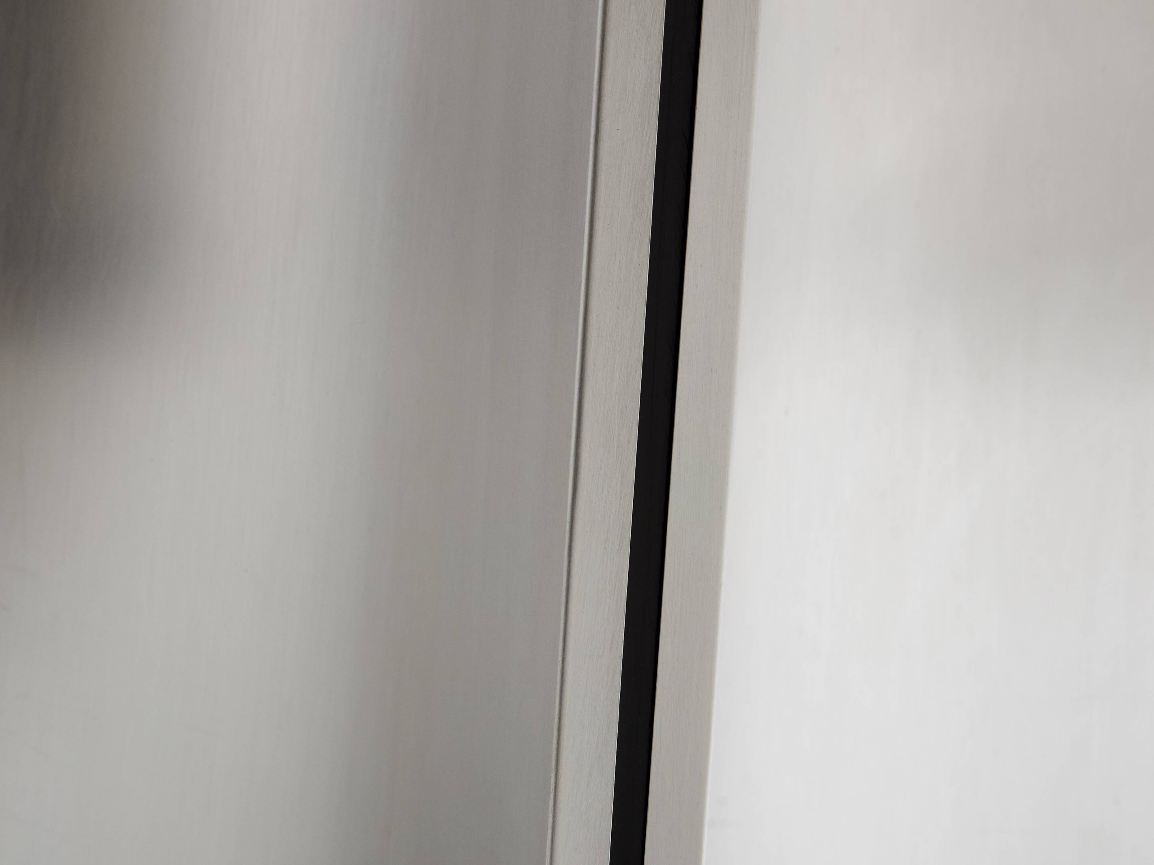 Table by Luigi Saccardo for Maison Jansen brushed steel black glass 1970