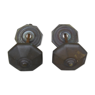 Paire de poignées de porte ancienne