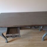 Console en teck vintage grise