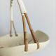 Ceramic and wicker covered scoubidou bowl, 60s