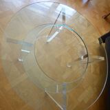 Table basse en verre à deux étages