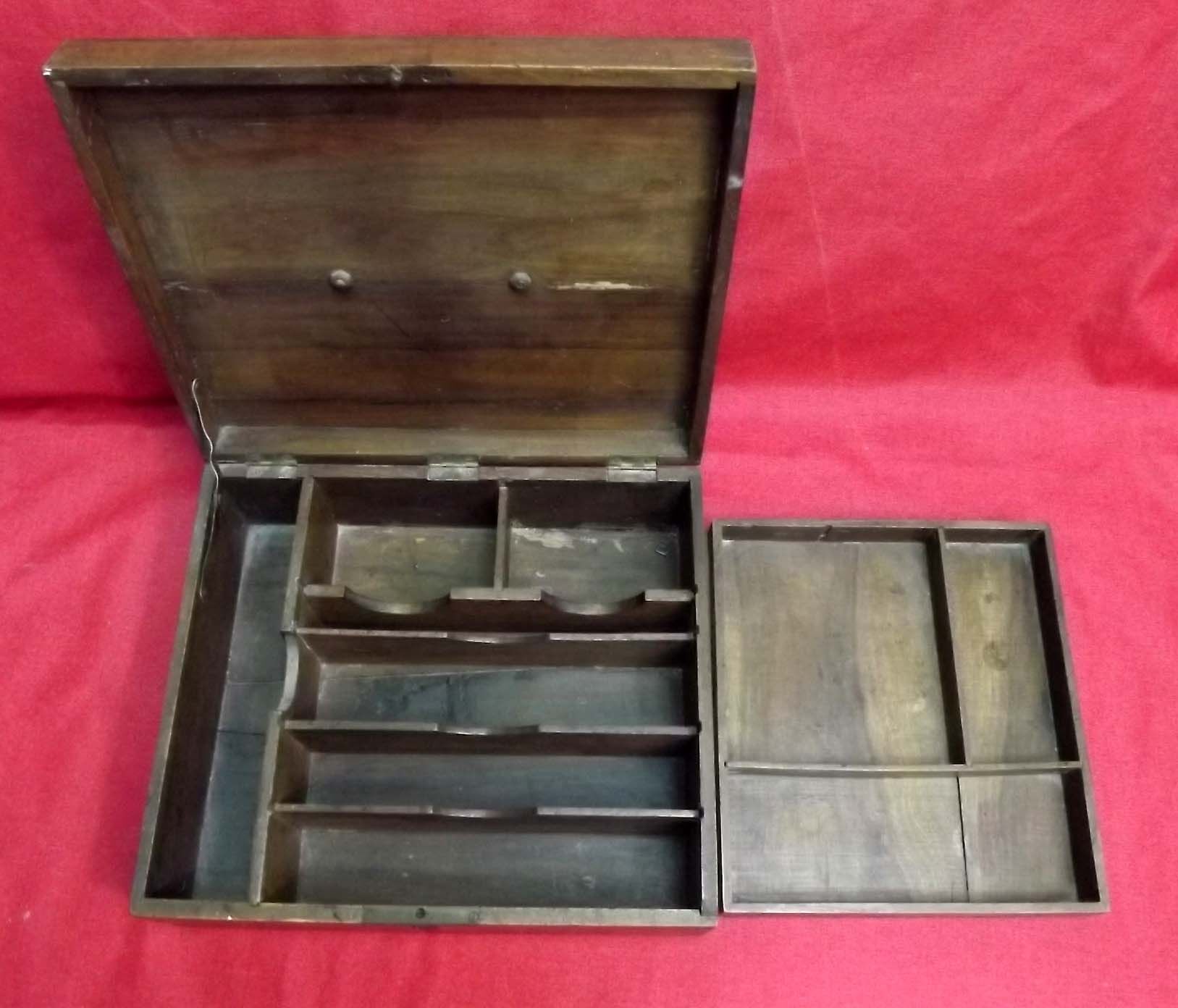 Old wooden cabinet with storage compartments