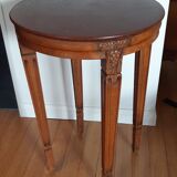 Pedestal table or cherry side table, grill marble top