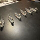6 knife holders in crystal and silver metal