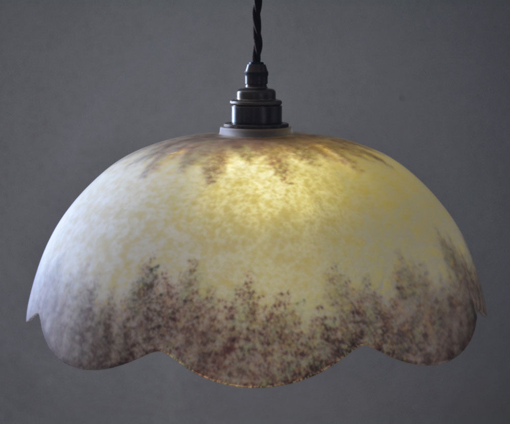 1970's French Vintage Domed Pendant Lamp Shade