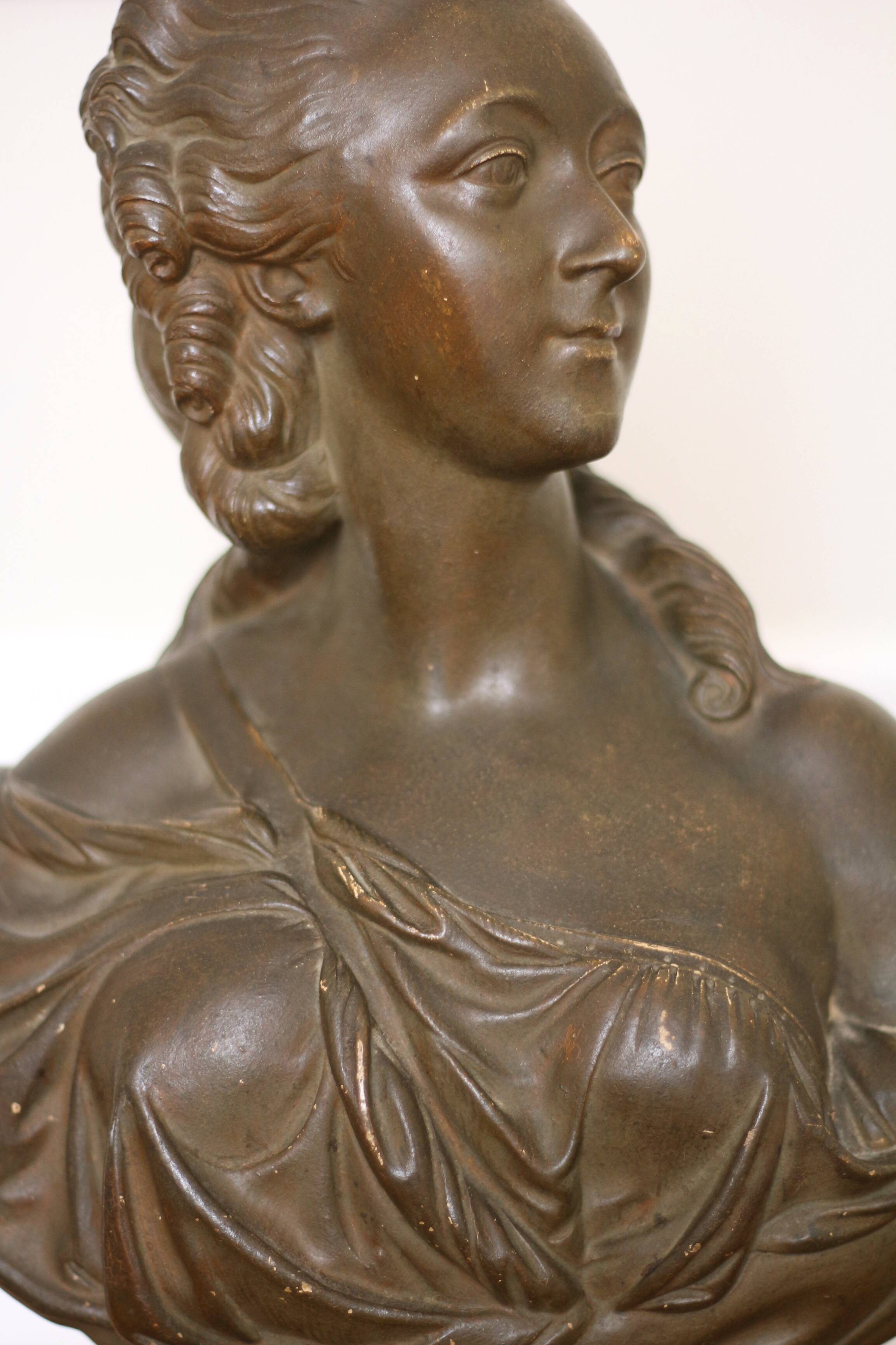 Plaster bust of Madame Du Barry after Pajour, 19th century.