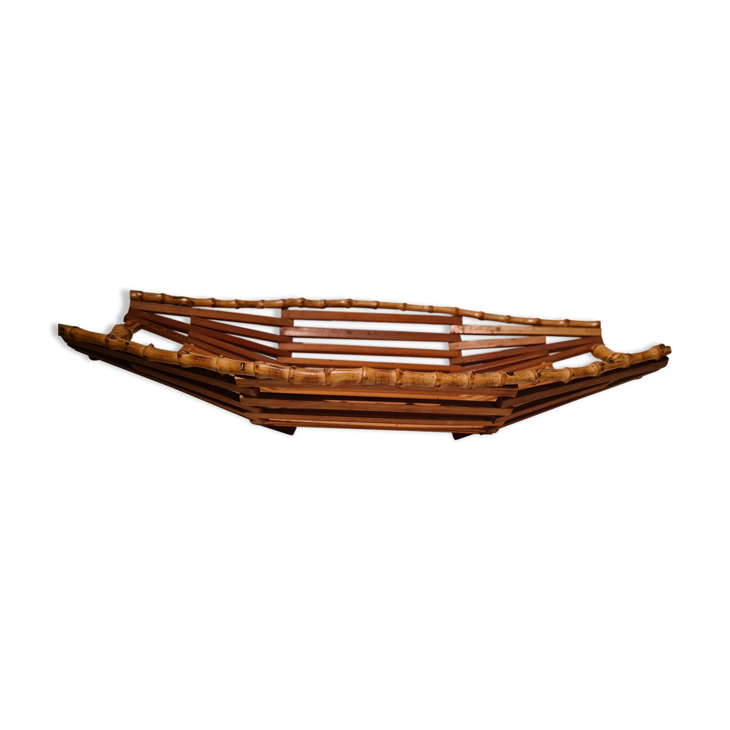 Wooden and bamboo basket