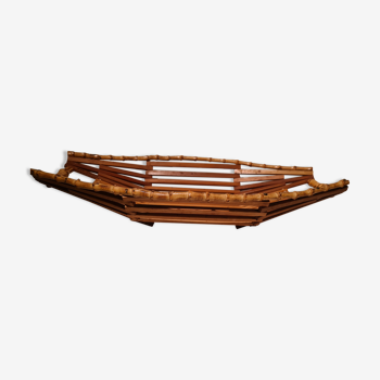 Wooden and bamboo basket