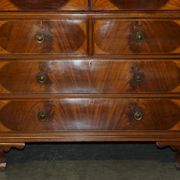 George III Sheraton linen cupboard in walnut, circa 1760.