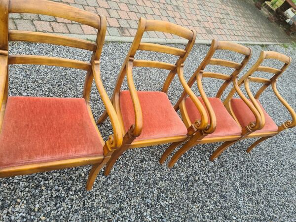 4 fauteuils style Louis Philippe en merisier
