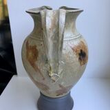 Very large pitcher / ceramic pitcher / glazed pottery 60s-70s signed