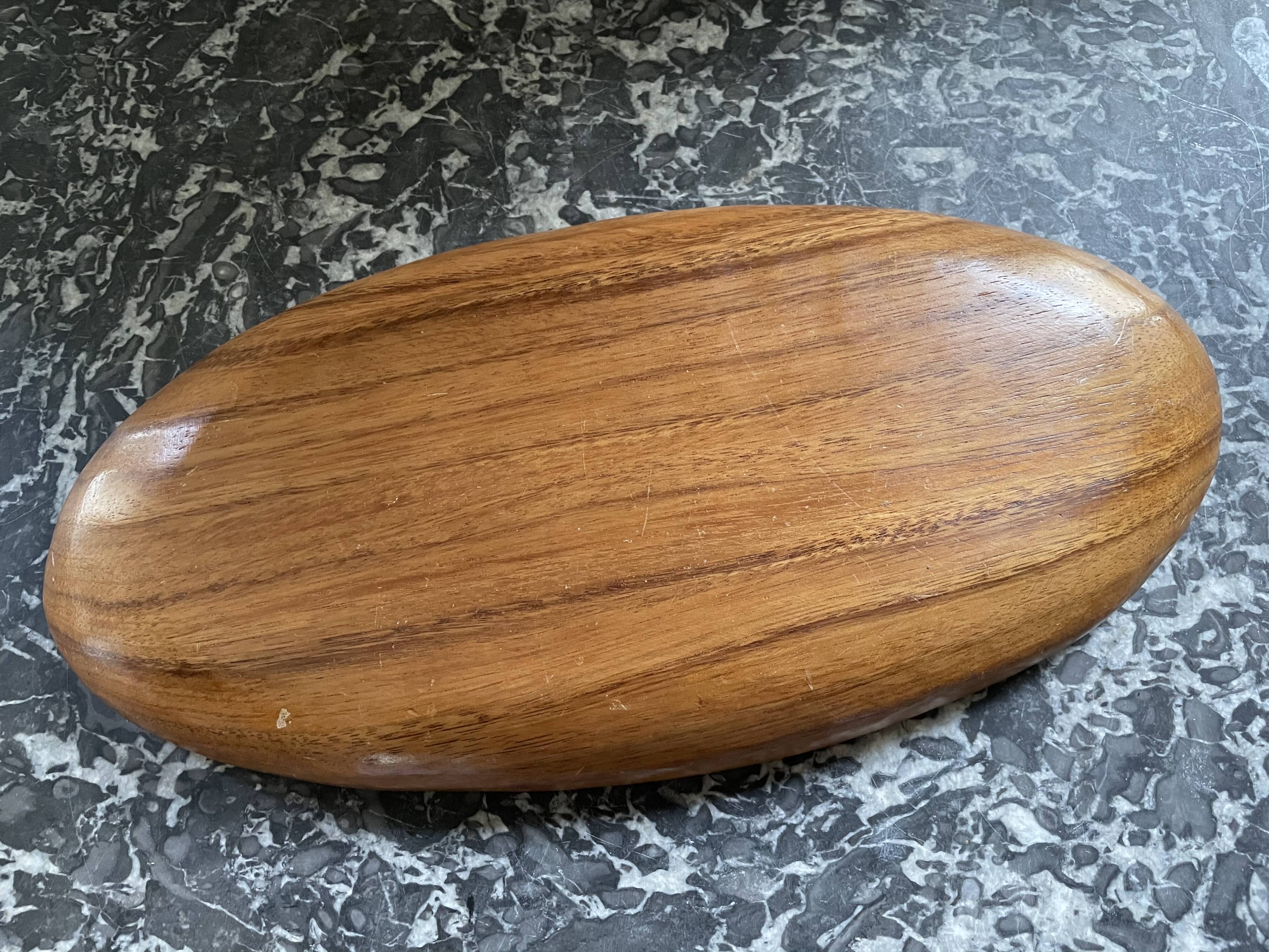 Compartmentalized wooden serving dish