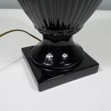 Black ceramic mirror lamp base, 1960-1970 Italy