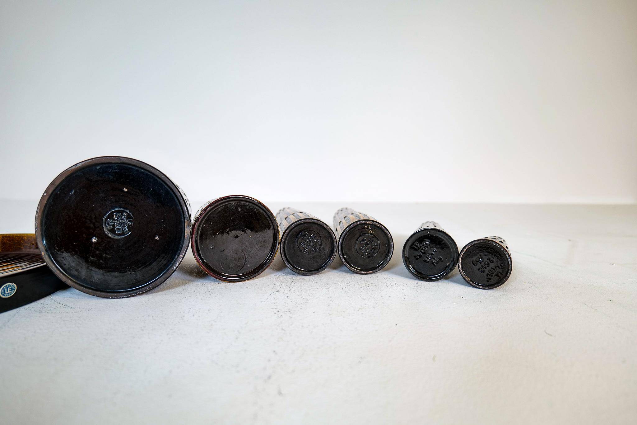 Collection of 6 Ceramic Vases and a Upsala Ekeby Nevada Tray 1962